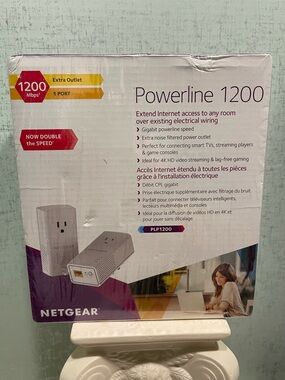 NEW SEALED NETGEAR Powerline 1200 White - Gigabit Powerline INTERNET EXTENDER